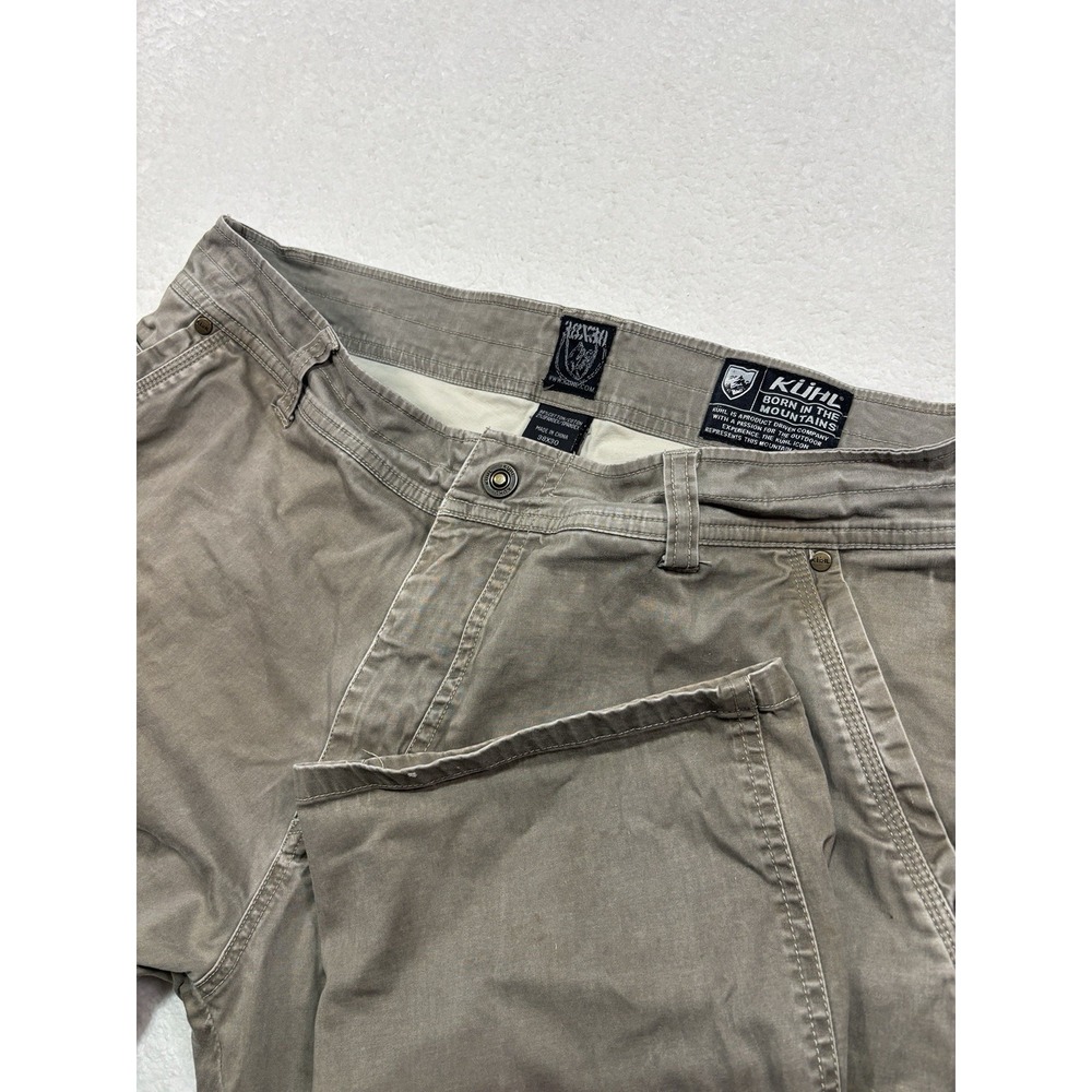 Kuhl Pants Mens 38x30 Gray Slackr Vintage Patina Dye Relaxed Fit Stained